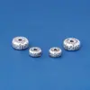 Cuentas Espaciadoras Patrónadas de Plata Pura S925, Cuentas de Plata con un Patrón Específico, Espaciadores Decorativos de Corte Recto, Accesorios de Joyería Hechos a Mano con Plata Pura para DIY