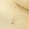 Bajo el Árbol Banyan Plata de Ley S925 Estilo Minimalista Versátil Collar de Diamante Burbuja para Mujer Cadena Clavicular Clásica Chapada en Oro de 14K Gama Alta