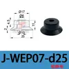 Taozhuo Ventosa de Vacío J-Wep06-D10 J-Wep07-D30 Goma Negra Antiestática Boquilla de Ventosa de Vacío