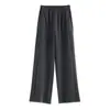 Calças Casuais Elásticas na Cintura para a Primavera de 2026 Calças de Lã Elegantes Casuais de Corte Reto para Mulheres Venda por Atacado H07Dk2654