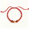 Pulsera de Oro Puro 999 con Cuentas de la Suerte, Hilo Rojo para el Año de Nacimiento, Mes Completo del Bebé, Adulto, Ceremonia de Apertura, Joyería de Oro, Regalo Casual