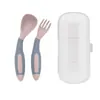 Mesa para Alimentar Bebés Vajilla Suplemento Alimenticio para Bebés Tenedor Cuchara Portátil de Giro Flexible Entrenamiento Grado Alimenticio para Niños