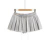 Falda plisada dulce picante de encaje de cintura baja con cordón estilo vintage americano para mujer, falda a prueba de luz estilo universitario, falda