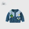 Suéter cárdigan de punto para niños con diseño de pollito suave y lindo, algodón puro de grado A, abrigo suéter para bebé, suéter para bebé de otoño e invierno