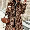 Comercio Exterior AliExpress Otoño/Invierno Moda Transfronteriza Casual Abrigo Peludo Amazon Estampado de Leopardo Manga Larga para Mujer Estilo Europeo y Americano