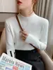 Camiseta Base de Punto con Cuello Alto y Hilo de Mecha para Mujer Otoño e Invierno 2026 Suéter con Cuello Alto y Hombro Normal