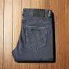 Jeans gruesos de otoño para hombre, ajuste cómodo, rectos, de sarga de algodón, simples, lavados, casuales, de negocios, pantalones de mezclilla