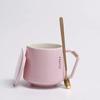 Taza de Cerámica Esmaltada Estilo Nórdico Juego de Regalo Taza de Agua para Pareja Taza de Café Taza de Agua de Cerámica para Comercio Exterior con Tapa