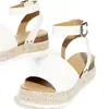 Calçados femininos plus size de comércio exterior sandálias femininas de sola grossa com fivela plataforma corda de cânhamo sandálias de salto alto sola leve sola grossa estilo europeu e americano feminino