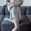 Verano Suelto Manga Corta Shorts Moda Wafflour Estilo Americano Retro Ropa Deportiva Traje Conjunto de Dos Piezas Casual Callejero para Mujer