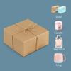 Popular Transfronterizo En Stock Fiesta Papel Kraft Embalaje de Regalo con Etiqueta de Cuerda de Cáñamo Tarjeta Blanca Caja Cuadrada Venta al por Mayor Caja de Regalo