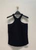 Qianghe Primavera y Verano Nuevo Estilo Japonés Americano Retro Chica Caliente Camisola Ajustada Color Piel Nude Amigable con la Piel Casual Top sin Mangas