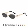 Nuevas gafas de sol de doble puente transfronterizas, gafas de sol poligonales de montura pequeña de moda callejera europea y americana, gafas de sol retro de moda
