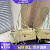 Bolso de Hombro de Lona a Cuadros con Letra y Lazo Bordado Bolso Tote de Moda para Mujer Elegante Casual Versátil Bolsos de Moda a Cuadros