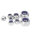 Tuerca autoblocante hexagonal de acero inoxidable 304/316, antideslizante, autofrenante, tapa de tornillo M3M4M5M6M8M10