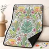 Manta Mandala DIY Rabisco Boêmia Desenho de Linha Preto e Branco Tapeçaria para Colorir Decoração de Casa Manta de Praia Yoga