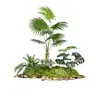 Série Paisagem de Expressão Idiomática de Quatro CaracteresCombinação de Plantas Verdes Artificiais para Paisagismo Decoração de Vitrine Interna