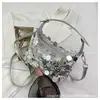 Bolsa Pequeña Portátil Distintiva de Lentejuelas de Moda para Internet para Mujer 2024 Nueva Moda Bolso Cruzado para el Trabajo Estilo Coreano Elegante Bolso de Hombro