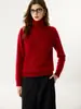 Nueva camiseta base de punto de cachemira para otoño e invierno, suéter de color liso a la moda, simple, suave, cómodo, con cuello alto apilado para mujer