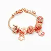 Design criativo transfronteiriço europeu e americano, ouro rosa, cobre, microincrustado, zircônia, cobre, banhado a ouro real, nicho, pulseira panjia, tudo combinando, feminina
