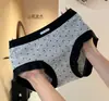2026 Nuevo Estilo Gris Cintura Media Estilo Japonés Lunares Rayas Fresco y Cómodo Alta Elasticidad Braguitas Triángulo para Niñas