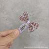 Otoño e invierno Nuevo Pasador Dulce para Niños Rosa Gris Azul Tela de Príncipe de Gales Lazo Pin BB Pinza para Flequillo