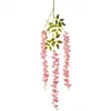 Colgante de Pared Flores de Glicinia Falsas de Rama de Frijol Flores de Seda Decoración de Arco de Boda Hojas Verdes Enredaderas Decoración del Hogar