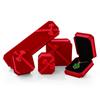 Joyero clásico con lazo de franela octogonal, caja de gamuza para colgante de anillo y collar, caja de embalaje para joyería al por mayor