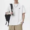 Anyang 2026 Verão Camiseta Masculina de Manga Curta Nova Blusa Masculina Fina de Meia Manga Retro Solta Bordada Camiseta