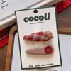 Pinzas para el cabello de tela a cuadros rojos estilo coreano para otoño e invierno, Año Nuevo, Angora, para niñas, Pinzas laterales con forma de estrella, Juego de par