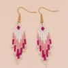 Pendientes largos con borlas degradadas para mujer, estilo bohemio europeo y americano, ideal como regalo de verano para novias, venta al por mayor