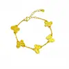 Pulsera de Mariposa Cielo Estrellado de Oro Brillante 24K para Mujer, Pulsera de Mariposa Simple y Versátil al por Mayor de la Tienda de Oro Zhonglian