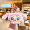 Llavero creativo de peluche con cabeza de animal para niñas, lindo muñeco de conejito de dibujos animados, colgante para bolso de pareja, pequeño regalo