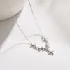 Collar DZ con Colgante de Hoja de Zirconia Transfronterizo para Mujer, Suave y Único, Dulce y Lujoso, Cadena para Clavícula Perlada Juvenil