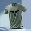 Comercio Exterior Verano Secado Rápido Seda de Hielo Transpirable Casual Cuello Redondo Camiseta Estampada para Hombre Tops de Manga Corta para Exteriores Fitness Running