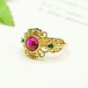 Anillo de Rubí Cultivado Ai Yu Anillo de Corindón Rojo Joyería Estilo Corte Fábrica Mayorista Dropshipping S4012905