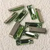 Rhinestones de Vidrio Rectangulares de Cristal K9 de Alta Calidad Cosidos a Mano con Base Plana y Doble Agujero para Vestidos de Bricolaje, Vestidos de Novia y Accesorios de Ropa