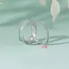 Venta Caliente en Tiktok Dropshipping Anillos de Plata Pura 999 con Porcelana Azul y Blanca, Anillos de Pareja de Gama Alta de Nicho, Anillos Abiertos Ajustables, un Par