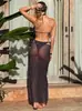 Estilo Europeu e Americano Verão Feminino Nova Moda Estampa de Bolinhas Conjunto de Três Peças Sexy com Amarração Conjunto de Biquíni com Fenda