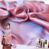 Tecido Dourado de Algodão Bicolor com Glitter Imitação de Cetim, Tecido para Embalagem de Caixa de Presente de Vestido Hanfu Lolita Iridescente, Material Estilo Chinês
