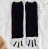 A partir de 1 Par de Calcetines, Calcetines de Media Caña de Terciopelo Coral para Mujer, Calcetines para Dormir con Diseño de Pata de Gato que No Sueltan Pelusa, Calcetines de Piso Postparto, Engrosamiento de Otoño e Invierno