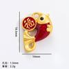 Colgante de pez dorado Jin Li antiguo, año tras año, con borla roja del sur, collar de cola de pez, accesorios de joyería con cuentas DIY