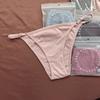 Tanga Sexy Fio Dental de Algodão Puro com Tira Fina Única Feminina Europeia e Americana Meio Quadril Biquíni Cintura Baixa Tanga Desejo Puro