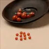 Accesorios de Cuentas Redondas de Ágata Roja del Sur Naturales, Cuentas de Ágata Roja del Sur de Cuerpo Completo, Cuentas Sueltas de Color Rojo Caqui para Pulseras Hechas a Mano DIY