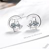 Mulheres Estilo Coreano Mori Estilo Doce Único Diamante Orelha Stud Elegante Distinto Lua Orelha Joias Orelha Stud