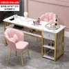Mesas de manicura de moda en oferta: conjuntos de mesa y silla asequibles para manicura y extensión de pestañas, estilo japonés, lujo ligero, mesas de manicura dobles