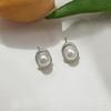 Pendientes de plata S925 con aguja, estilo coreano, estilo retro, con pequeñas perlas geométricas, elegantes, para uso diario, para mujer 6820