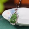 Um Veado Prata S925 Prata Esterlina Banhado a Ouro Hetian Jade Jaspe Retro Xiangyun Ruyi Oco Cabaça Pingente Temperamento Pingente