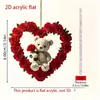 Colgante de Oso de Rosa Acrílica para el Día de San Valentín Transfronterizo Regalo Perfecto Adecuado para Mochila Llavero Colgante de Coche