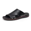 Sandalias y Pantuflas de Punta Abierta para Hombre Talla Grande 48 Transfronterizas para Casa y para Salir Zapatos para Vadear Zapatos de Playa Pantuflas de Piel de Vaca Zapatos de Hombre